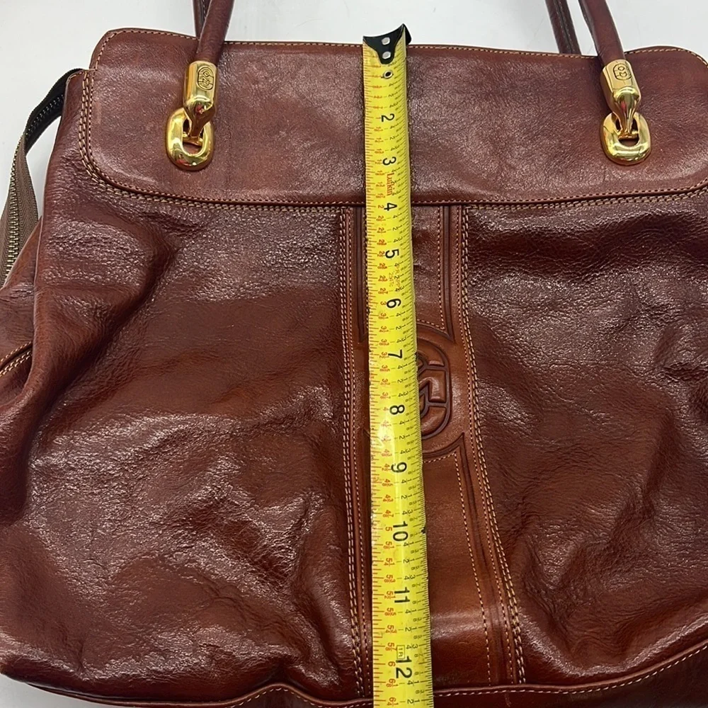 Marino Orlandi Large Leather Satchel Tote Bag Made in Italy. BRN3594D